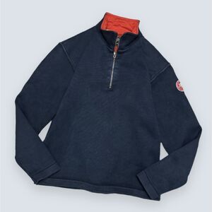 Holebrook Sweden Windproof Half Zip Knit Navy EU Made Large